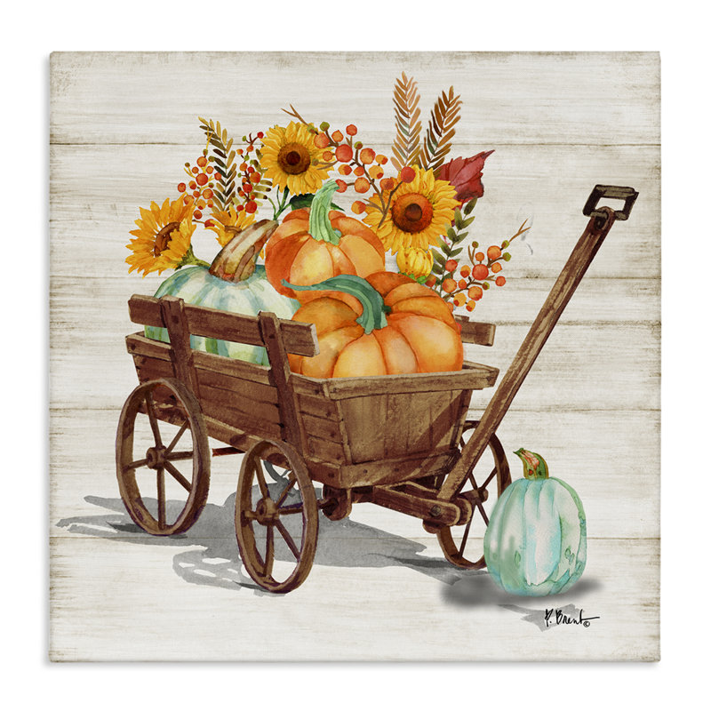 "Farm Harvest Wagon", art mural sur toile par Paul Brent, H 24 po x l 24 po