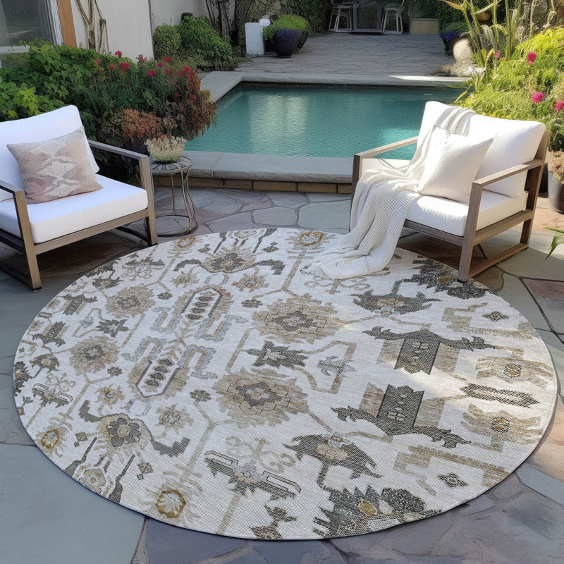 Tapis intérieur / extérieur Alta avec envers antidérapant, Rond 8 pi