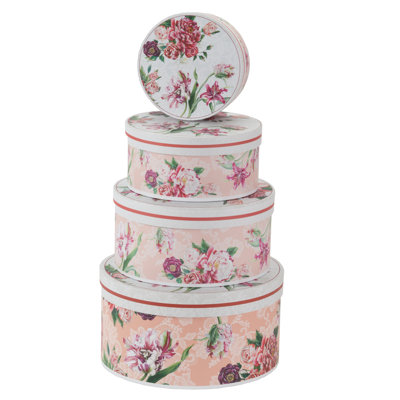 Floral Cardboard 4 Piece Box Set