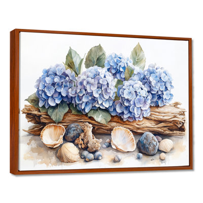 Domoni hortensias et bois flottant
