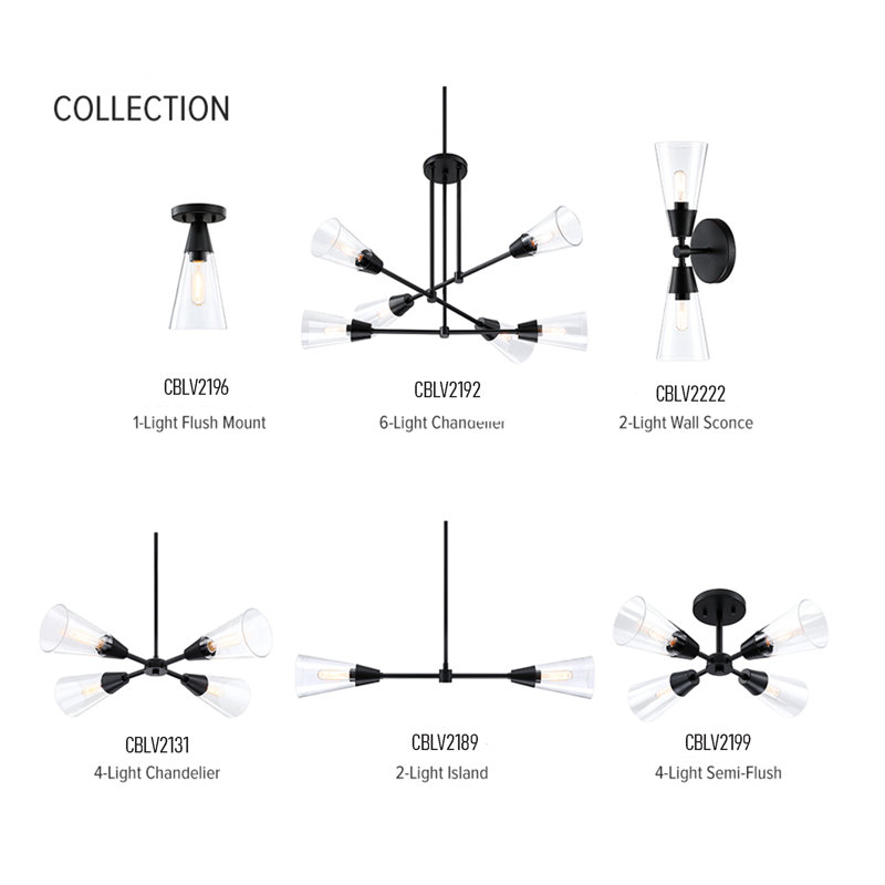 Lustre géométrique à 6 lumières