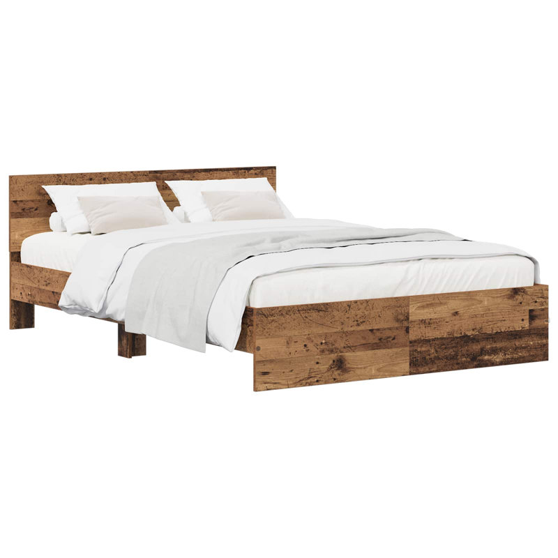Bed Frame, European Double (140 x 200 cm), Old Wood