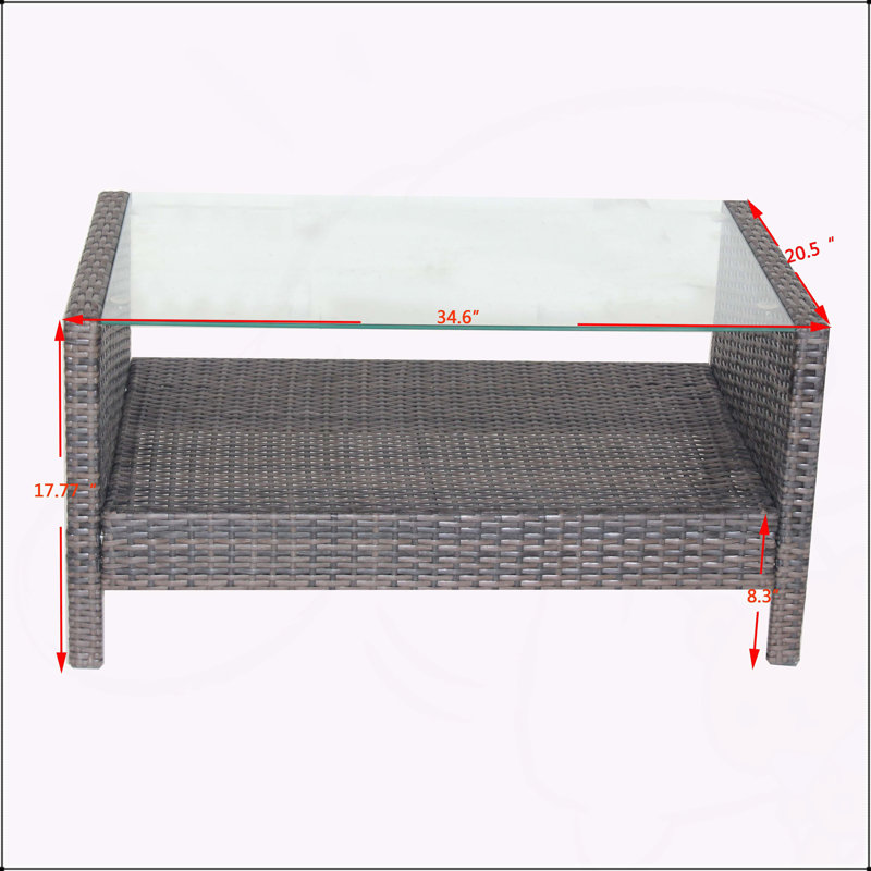 Rectangular Outdoor Coffee Table , 20.5 " W 34.6 " D