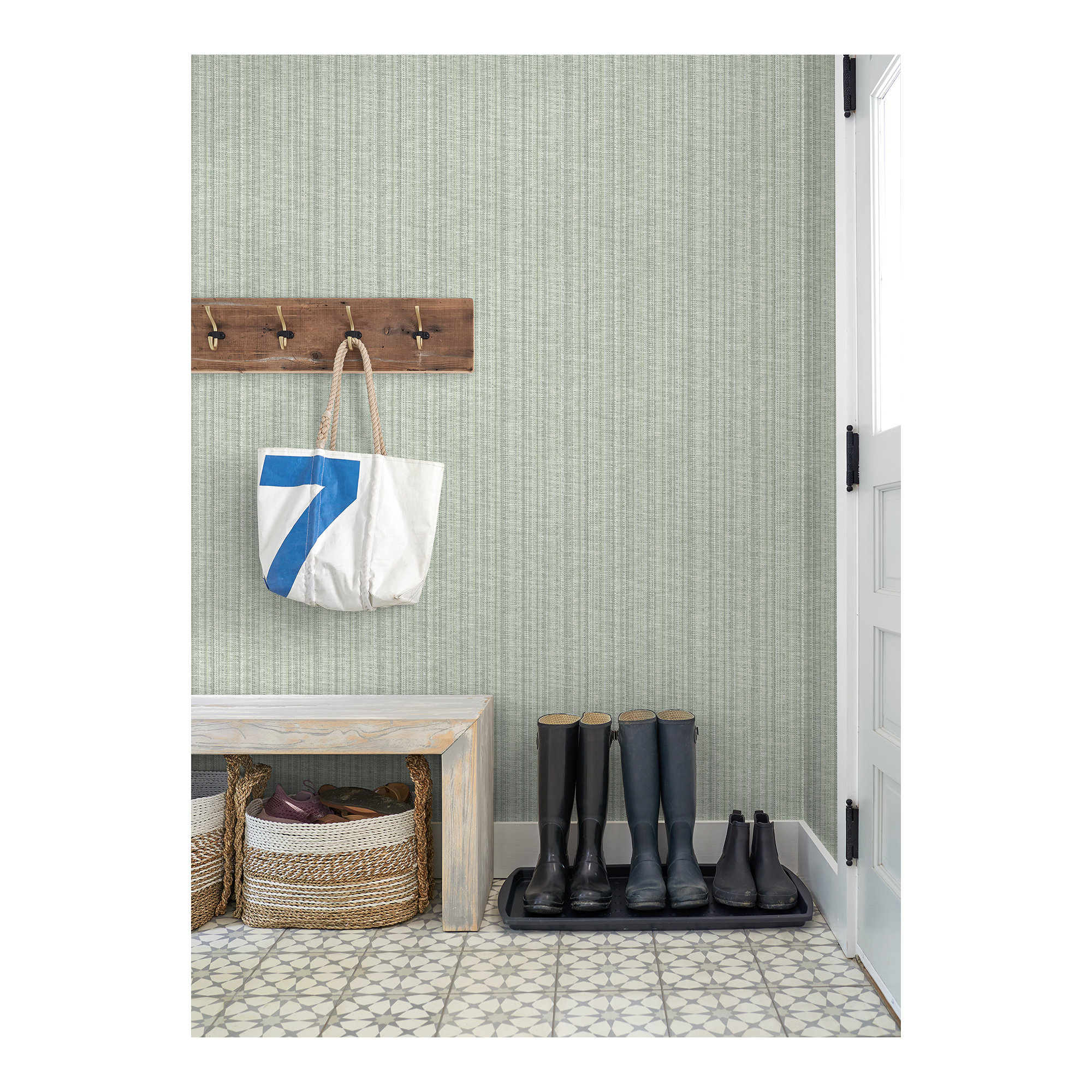 Cavill 33' L x 20.5" W Wallpaper Roll, Green