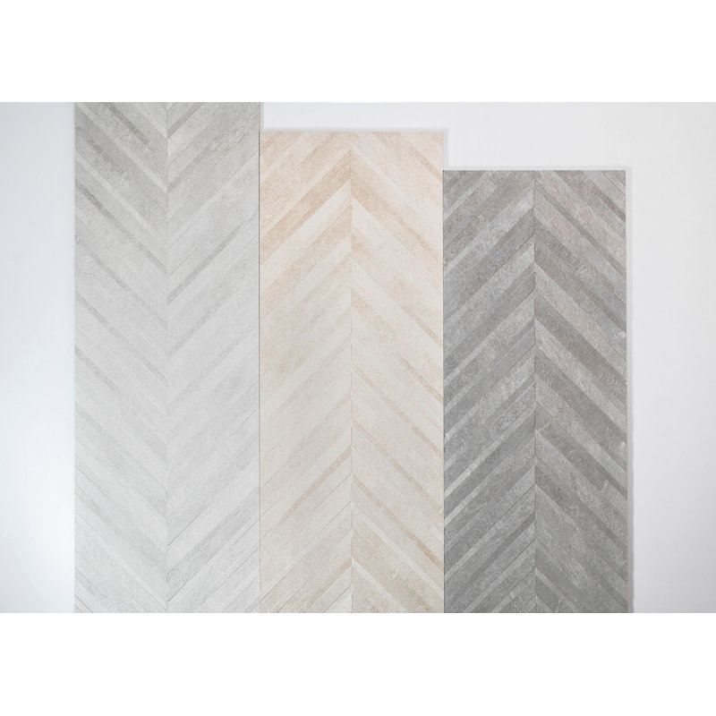 Textuality 16" x 47" Ceramic Wall Tile, White