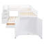 Lit superposé simple en L avec 3 tiroirs, bureau portable et garde-robe, blanc