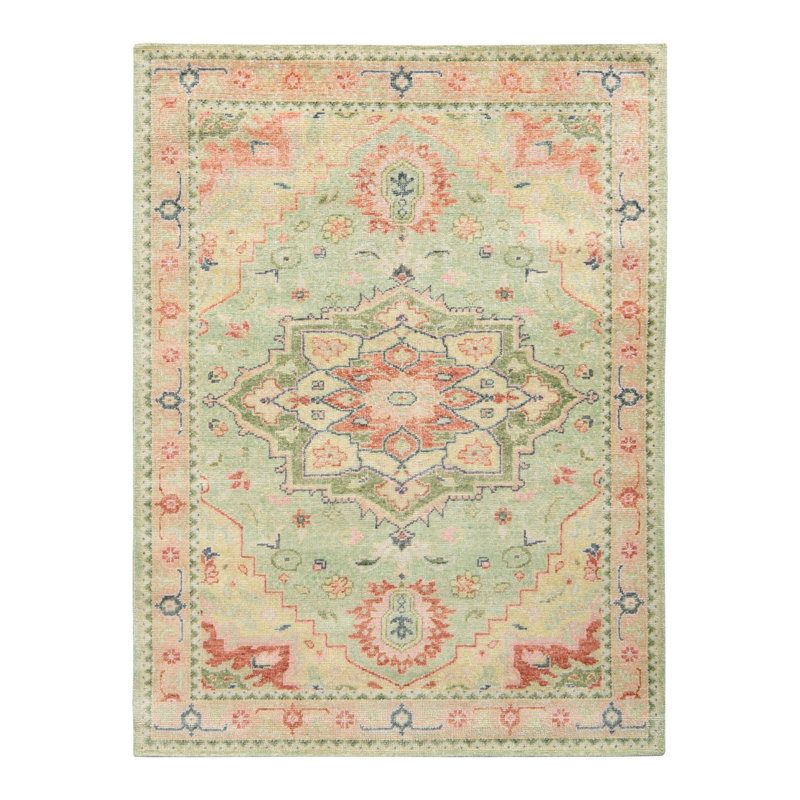 Distressed Homage Hand Knotted Wool Area Rug, Rectangle 10' x 14'