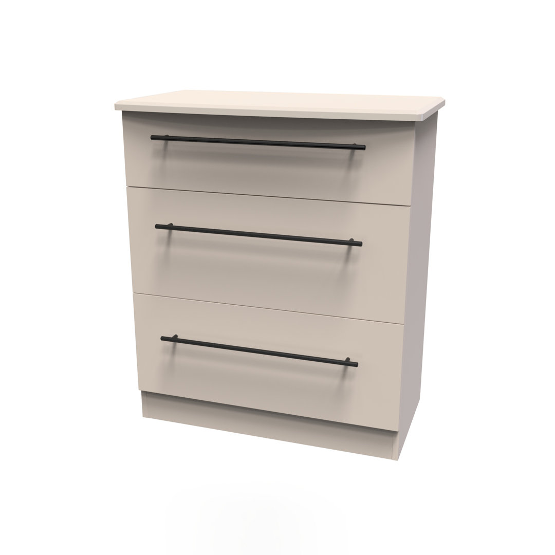Fully Assembled Malicia 3 Drawer 76.5Cm W Chest of Drawers