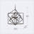 3 - Light Iron Lantern Geometric Chandelier