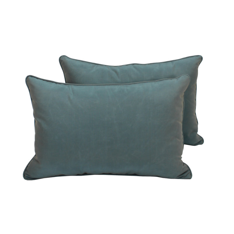 Housse et insert de coussin rectangulaire intérieur / extérieur Element, 12 po x 20 po, Turquoise poussiéreux