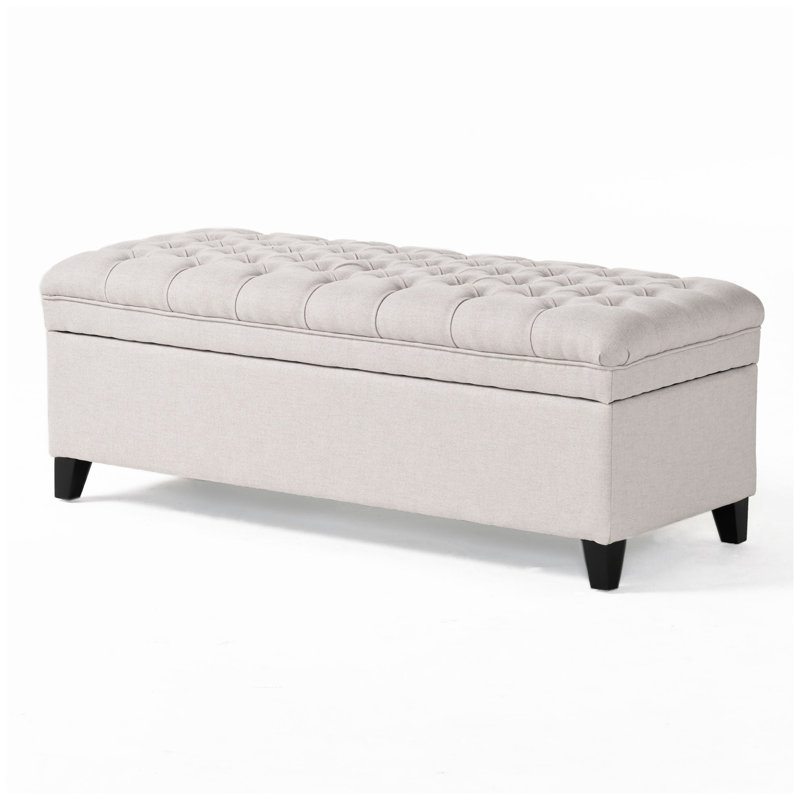 JULIANA STORAGE OTTOMAN, Light Gray