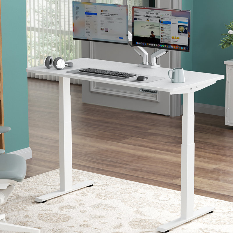  Bureau debout de qualité supérieure, Blanc, H 49,3 po x l 48 po x P 24 po, Blanc