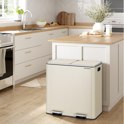 2 poubelles à compartiments 10,6 gallons avec 15 sacs poubelles