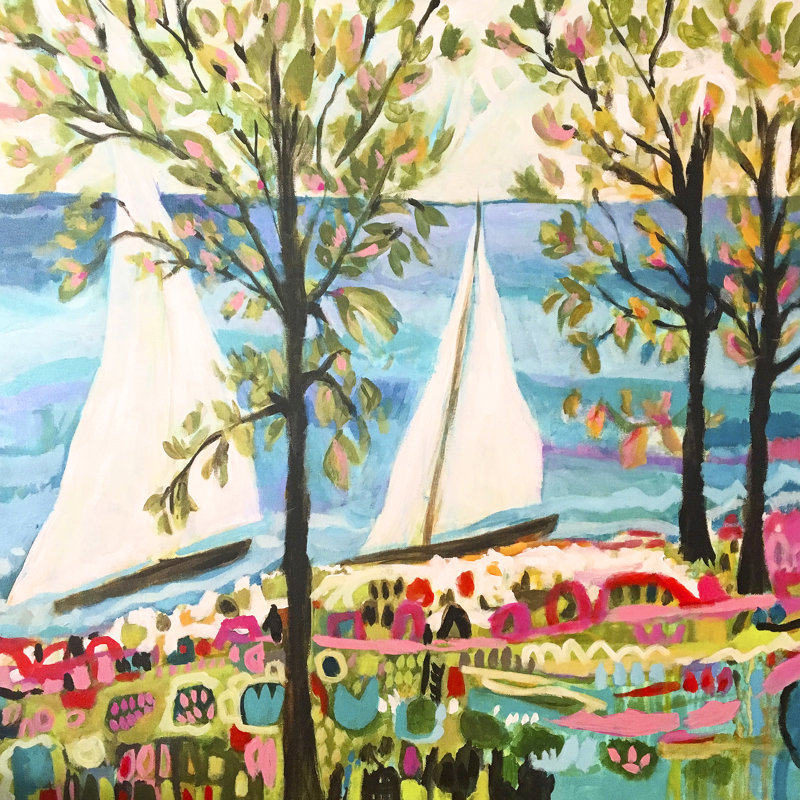 " Nautical Whimsy IV ", 12" H x 12" W x 1.25" D
