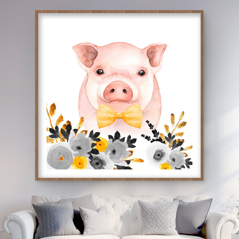 Chic cochon - Reproduction matte encadrée pour un décor de chambre à coucher élégant