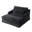 Canapé-lit en chenille, canapé Cama de 59,5 pouces, canapé-lit, canapé causeuse, canapé décontracté avec surface texturée et deux coussins, convient au salon, noir-129386740