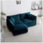Canapé à deux places en chenille avec 1 repose-pieds, canapé modulaire en forme de L 2 places avec repose-pieds, causeuse avec repose-pieds pour petit espace de vie, chenille grise-118043515