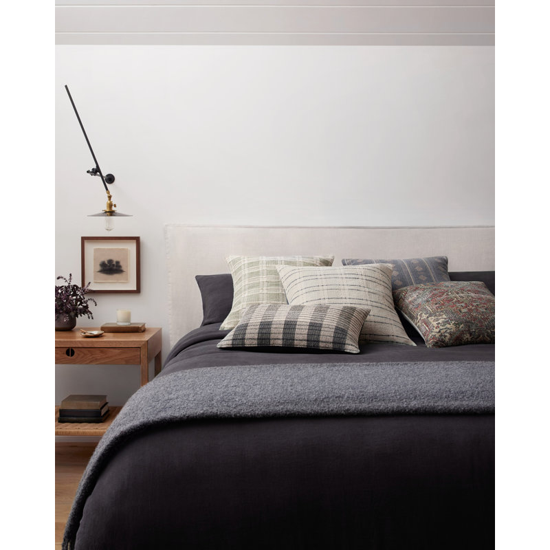 Ivory and Black 13" x 21" Cotton Polyester Accent Pillow