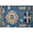 Blue Geometric Oushak Vegetable Dye Runner Rug