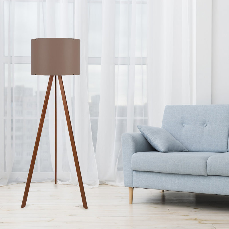 Rybicki 140cm Tripod Floor Lamp, Mink, Dark Brown