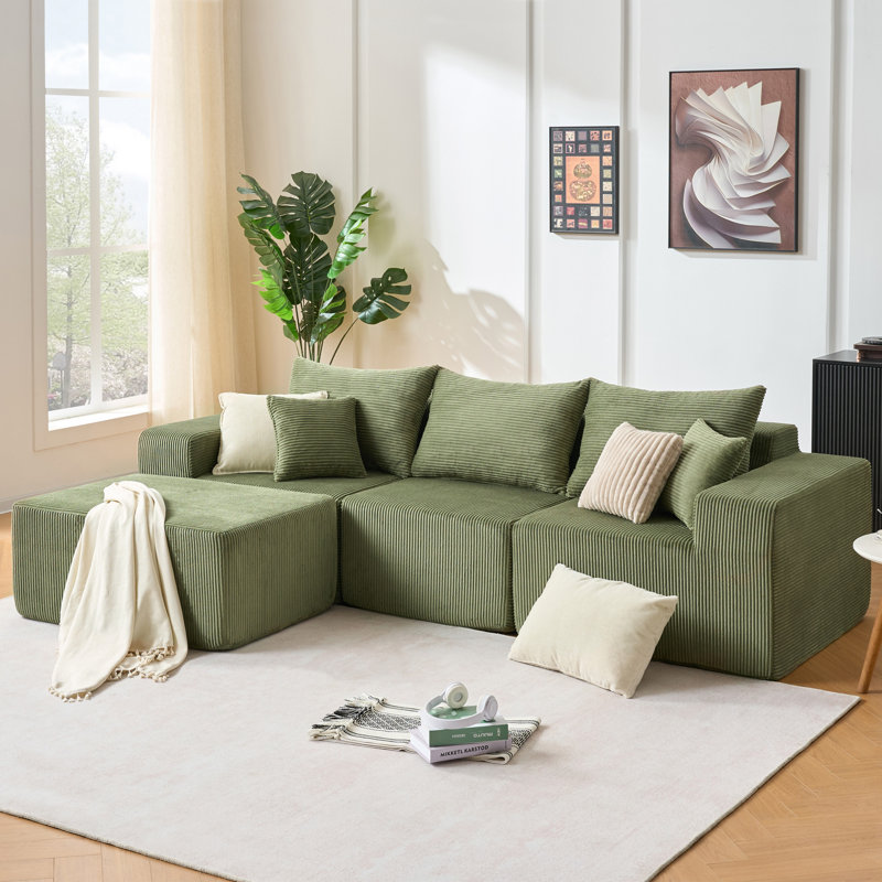 4-Piece Modular L-Shaped Sectional Sofa
