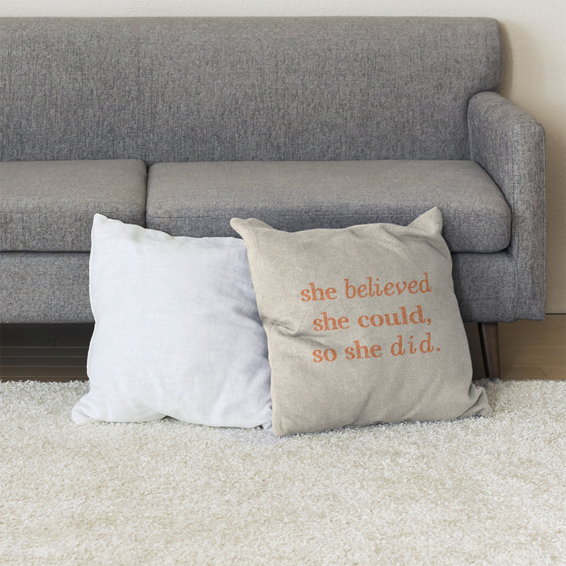 Coussin de sol pour femmes, 40 po x 40 po, Blanc / Orange