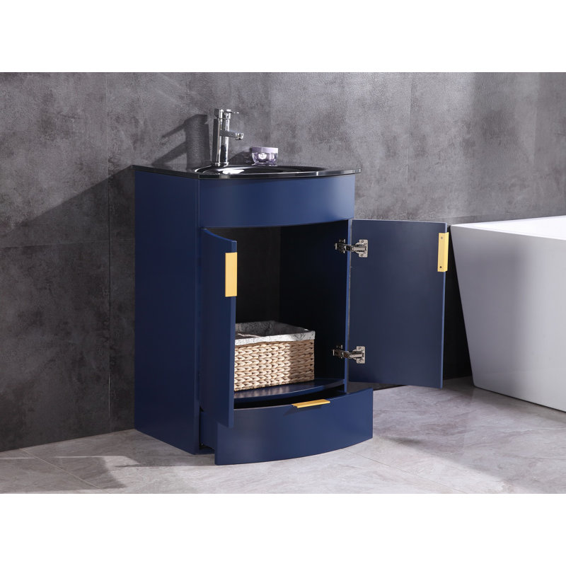 Ensemble de meuble-lavabo simple 24 po Boger, Bleu