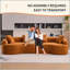 Canapé 4 places orange avec tissu en chenille grain de bois, 30D, éponge double 60 duretés, 4 coussins pour le salon, canapé-lit modulaire pour la maison