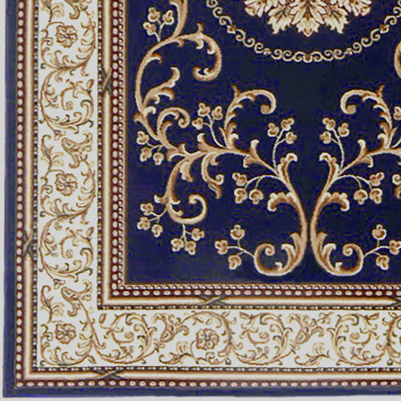 Keasey 1419 Traditional Oriental Navy Area Rug, Runner 2'2" x 8'