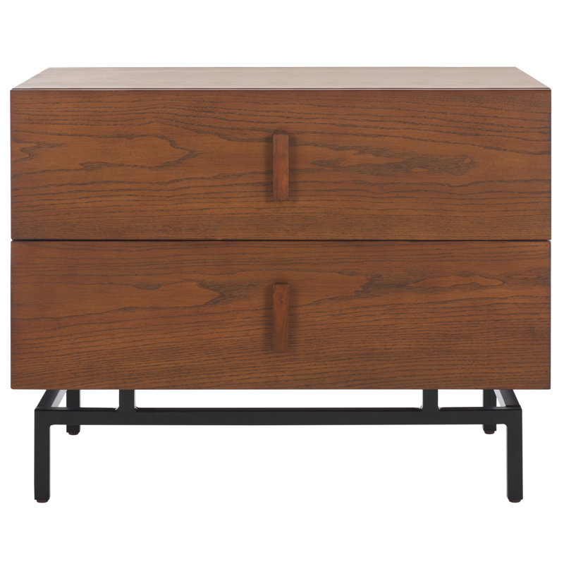 Artavion 2 - Drawer End Table, Dark Brown/Black