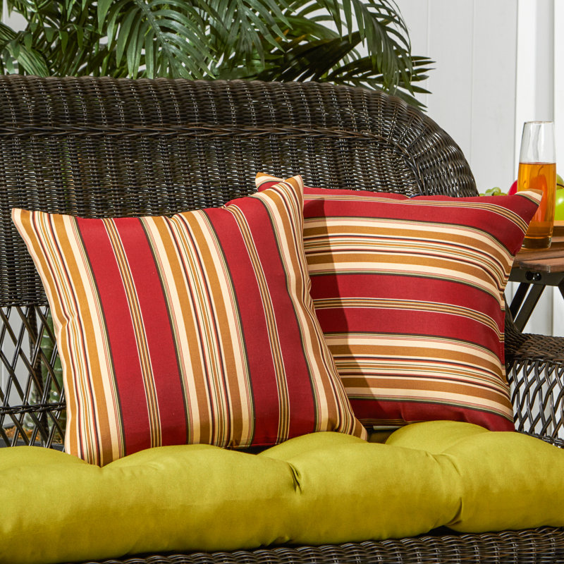 Housse de coussin d'extérieur carré Covington, Rayures Roma