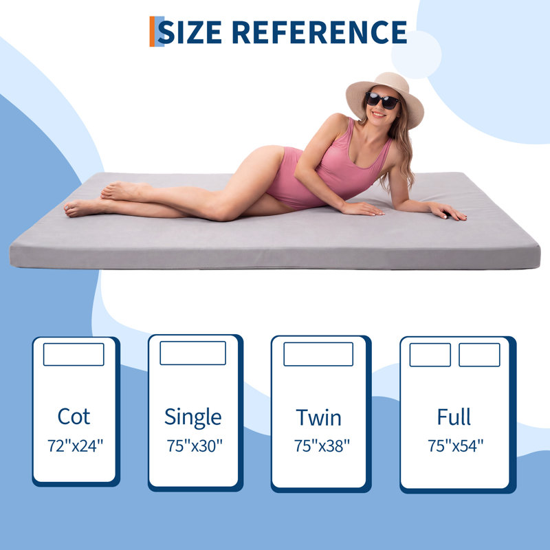 Matelas de camping en mousse mémoire, matelas de couchage de 7,6 cm avec housse lavable