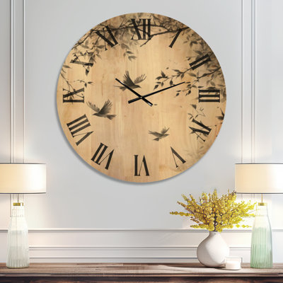 Très grande horloge murale en bois chinois