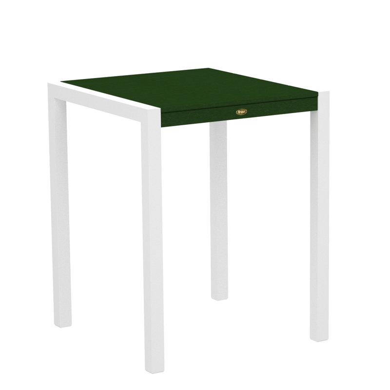 TREX Outdoors Surf City Counter Table, Textured White/Rainforest Canopy, 30" x 30"