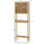 Armoire de salle de bain naturelle au-dessus de la toilette - intérieur spacieux avec tablettes réglables et rangement en bois à tablette ouverte pour