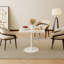 Table carrée bistro moderne tulipe 31,5 pouces avec plateau en faux marbre, facile à assembler, structure en métal robuste-130498587-130498593