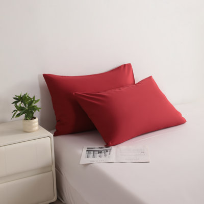 Taies d'oreiller en microfibre brossée avec fermeture à enveloppe, housses de coussin confortables toutes saisons, paquet de 2