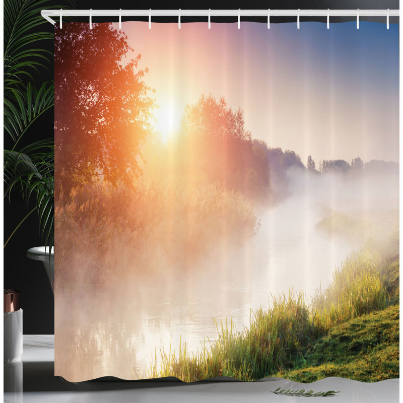 Shower Curtain with Hooks Included, 84"H x 69"W
