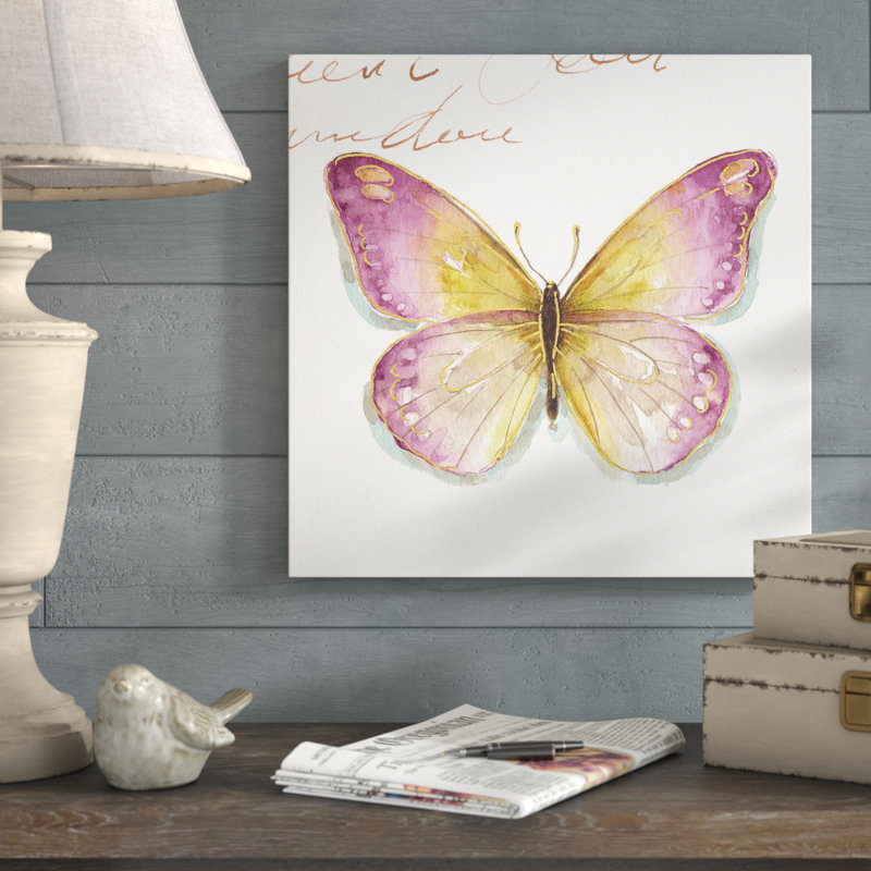 «Rainbow Seeds Butterflies IC» par Lisa Audit, reproduction sur toile, H 18 po x l 18 po x P 1 po, Toile tendue