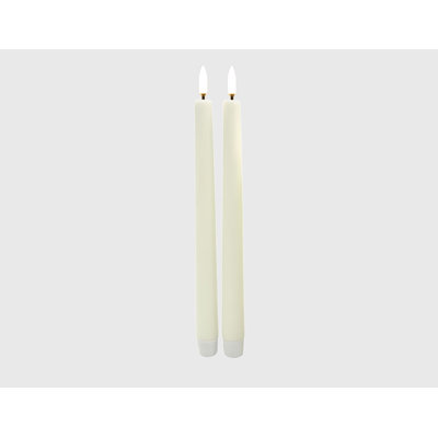 Calmflame 10" Ivory Smooth Led Taper 2Pk