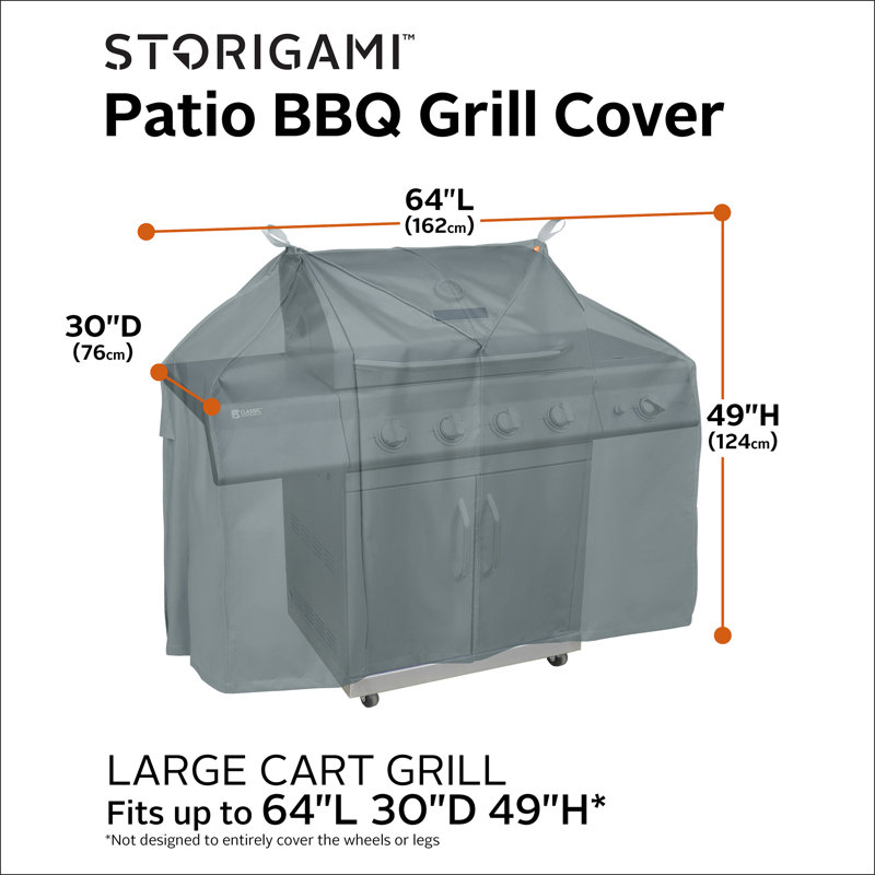 Housse pour barbecue Ayvin, Monument gris, H 49 po x l 30 po x P 64 po