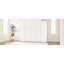 Lit double blanc avec deux garde-robes, plateforme stable et tablette pour armoire de chambre à coucher, étagère de rangement, chambre d'amis polyvalente,