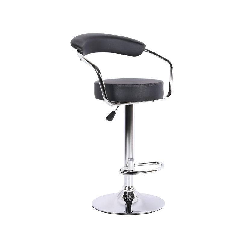 Tabouret réglable Quintin, Noir / argenté