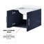 Meuble-lavabo bleu l 24 po x P 22 po avec comptoir en quartz blanc, miroir 18 po, robinet et surface à gratter 24 x 22