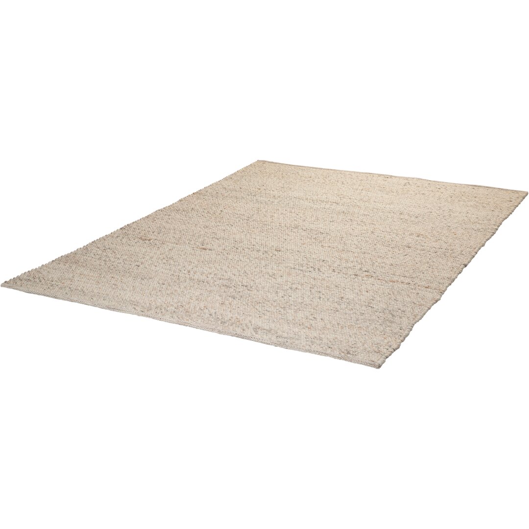 Handgefertigter Teppich Coleharbor aus Wolle in Beige