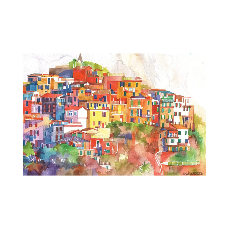 Cinque Terre II by Maja Wronska - Wrapped Canvas Painting, 66.04 cm H x 45.72 cm W