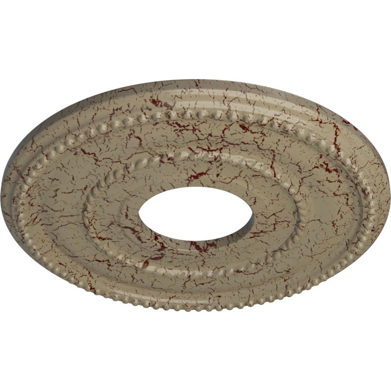 Médaillon de plafond H 12,125 po x l 12,125 po x P 0,75 po Valeriano, Désert de Gobi craquelé