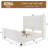 Tole Velvet King Size Upholstered Platform Bed with Vertical Channel Tufted Headboard,Cream-662393760-662393762