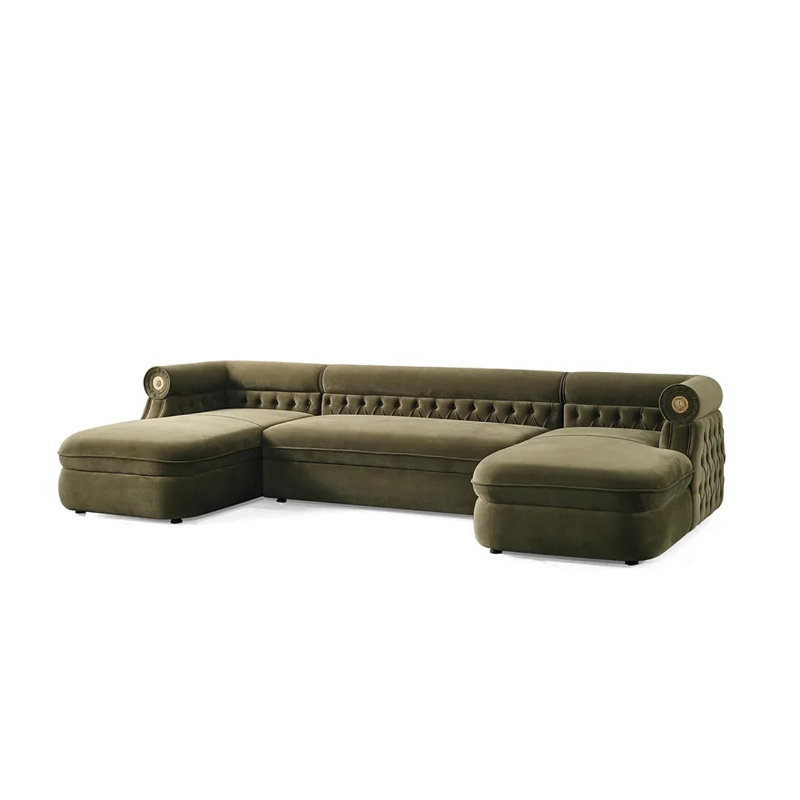 Canapé modulaire Shushan, Tissu vert