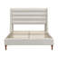 Lit plateforme tapissier minimaliste moderne avec tête de lit haute à oreilles, sans sommier tapissier, assemblage facile-740710318
